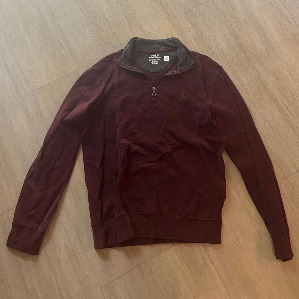 Ralph Lauren Polo men’s maroon quarter zip // Size small